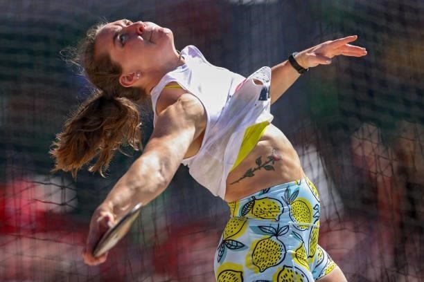 Micaela Hazlewood competes in Women's Discus Throw qualifying during day one of the 2020 U.S. Olympic Track & Field Team Trials at Hayward Field on...