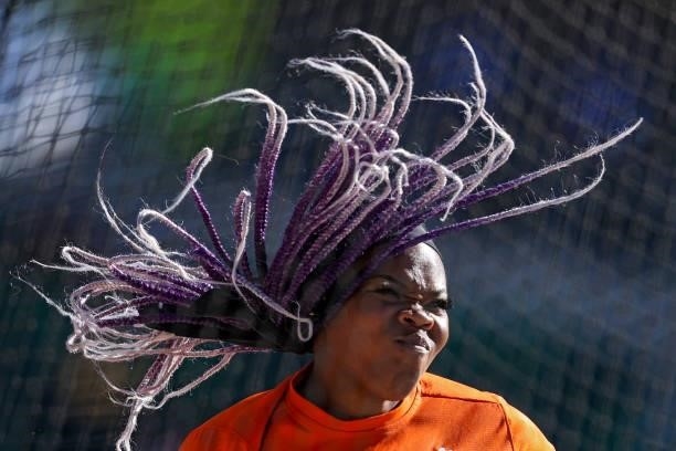 Veronica Fraley competes in Women's Discus Throw qualifying during day one of the 2020 U.S. Olympic Track & Field Team Trials at Hayward Field on...