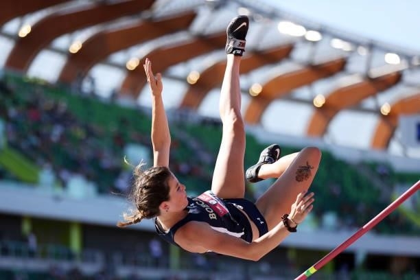 Lucy Corbett competes in the first round of the Women's High Jump during day one of the 2020 U.S. Olympic Track & Field Team Trials at Hayward Field...