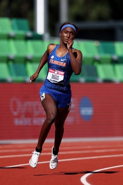 Talitha Diggs competes in the first round of the Women's 400 Meter during day one of the 2020 U.S. Olympic Track & Field Team Trials at Hayward Field...