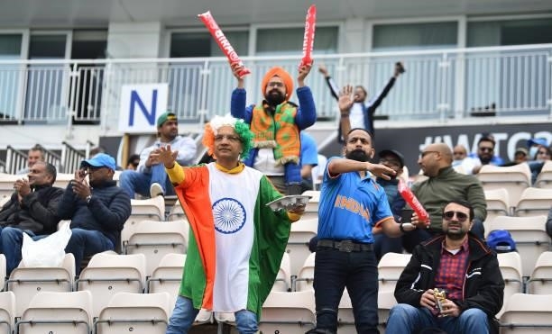 India fans during Day 2 of the ICC World Test Championship Final between India and New Zealand at Hampshire Bowl on June 19, 2021 in Southampton,...