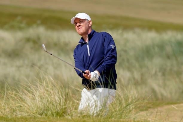 Gary Orr of Scotland in action during the second round of the Farmfoods Legends European Links Championship hosted by Ian Woosnam at Trevose Golf &...