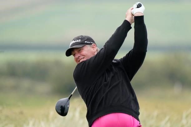 Andrew Raitt of England in action during the second round of the Farmfoods Legends European Links Championship hosted by Ian Woosnam at Trevose Golf...