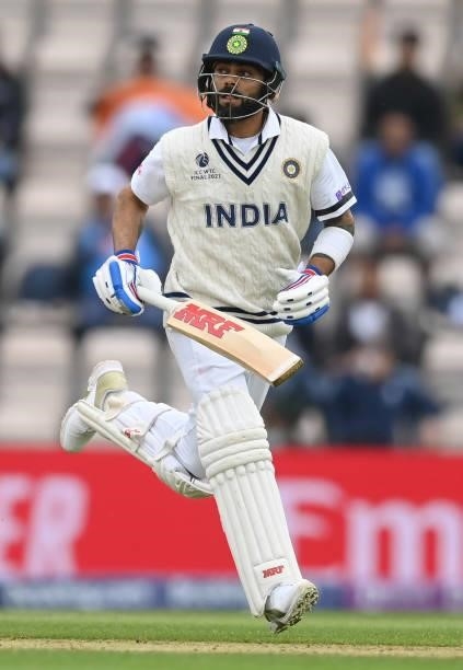 Virat Kohli of India runs during Day 2 of the ICC World Test Championship Final between India and New Zealand at the Hampshire Bowl on June 19, 2021...