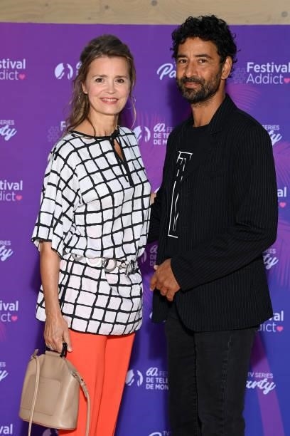 Caroline Proust and a guest attend the TV Series Party during the 60th Monte Carlo TV Festival - Day Two on June 19, 2021 in Monte-Carlo, Monaco.