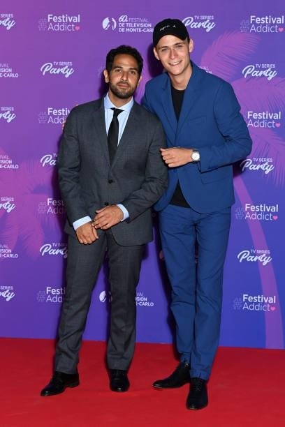 Samy Gharbi and Hector Langevin attend the TV Series Party during the 60th Monte Carlo TV Festival - Day Two on June 19, 2021 in Monte-Carlo, Monaco.