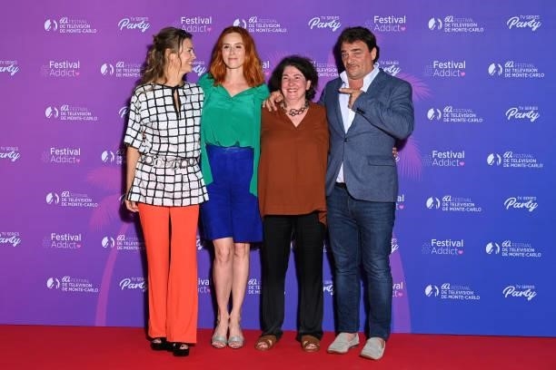 Caroline Proust, Audrey Fleurot, a guest and Thierry Godard attend the TV Series Party during the 60th Monte Carlo TV Festival - Day Two on June 19,...