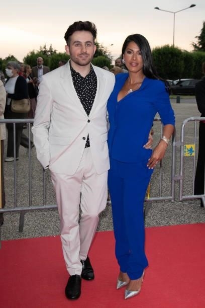 Quentin Delcourt and Ayem Nour attend the Closing ceremony of the Plurielles Festival At Cinema Majestic on June 19, 2021 in Compiegne, France.