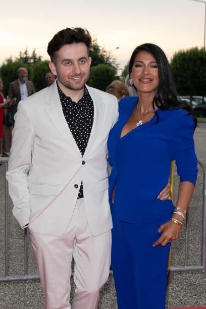 Quentin Delcourt and Ayem Nour attend the Closing ceremony of the Plurielles Festival At Cinema Majestic on June 19, 2021 in Compiegne, France.