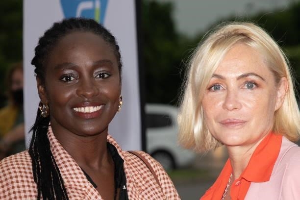Aissa Maiga and Emmanuelle Beart attend the Closing ceremony of the Plurielles Festival At Cinema Majestic on June 19, 2021 in Compiegne, France.