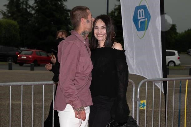 Paul Bichet-Galaup and Beatrice Dalle attend the closing ceremony of the Plurielles Festival At Cinema Majestic on June 19, 2021 in Compiegne, France.