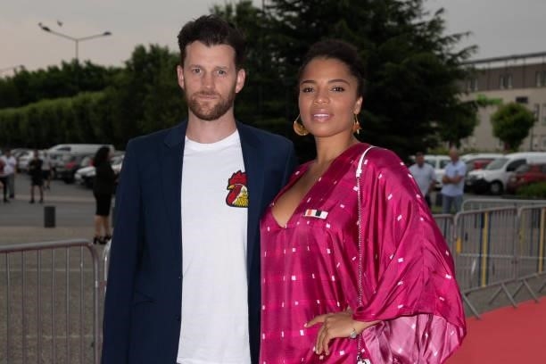 Julien Vasnier and Jina Djemba attend the closing ceremony of the Plurielles Festival at Cinema Majestic on June 19, 2021 in Compiegne, France.