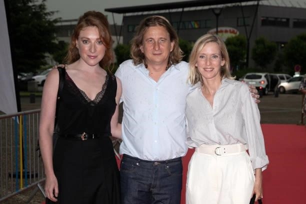 Sarah Stern, Julien Rambaldi and Lea Drucker attend the closing ceremony of the Plurielles Festival at Cinema Majestic on June 19, 2021 in Compiegne,...