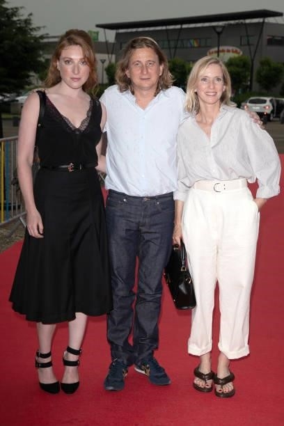 Sarah Stern, Julien Rambaldi and Lea Drucker attend the closing ceremony of the Plurielles Festival at Cinema Majestic on June 19, 2021 in Compiegne,...