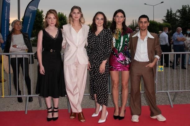 Sarah Stern, Gaia Weiss, Anastasia Mikova, Anissa Bonnefont and Djanis Bouzyani attend the closing ceremony of the Plurielles Festival At Cinema...