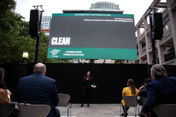 Adrien Brody speaks at the opening of 'Clean' Premiere during 2021 Tribeca Festival at Brooklyn Commons at MetroTech on June 19, 2021 in New York...