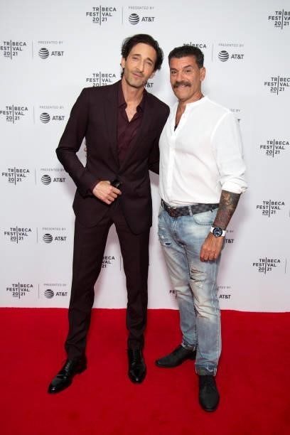 Adrien Brody and John Bianco attend 'Clean' Premiere during 2021 Tribeca Festival at Brooklyn Commons at MetroTech on June 19, 2021 in New York City.