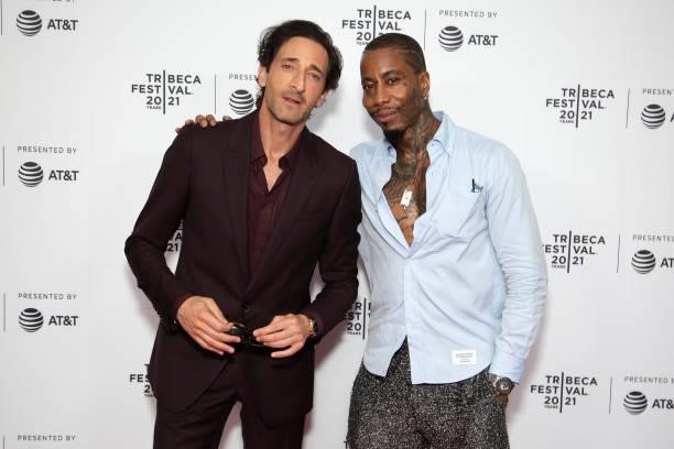 Adrien Brody and Antino Crowley-Kamenwati attend 'Clean' Premiere during 2021 Tribeca Festival at Brooklyn Commons at MetroTech on June 19, 2021 in...