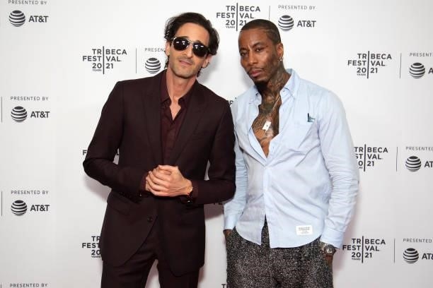 Adrien Brody and Antino Crowley-Kamenwati attend 'Clean' Premiere during 2021 Tribeca Festival at Brooklyn Commons at MetroTech on June 19, 2021 in...