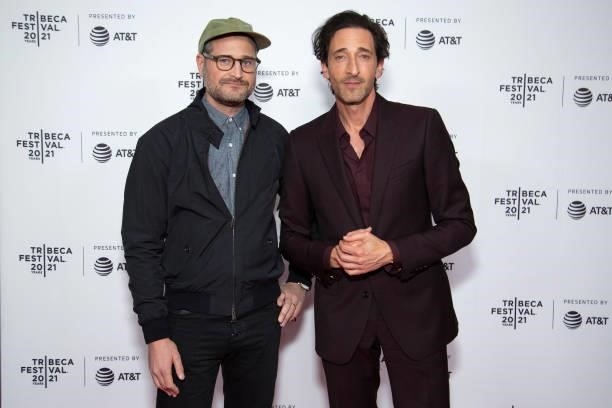 Paul Solet and Adrien Brody attend 'Clean' Premiere during 2021 Tribeca Festival at Brooklyn Commons at MetroTech on June 19, 2021 in New York City.