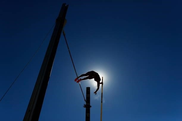 Adam Coulon competes in the Men's Pole Vault Qualifying on day 2 of the 2020 U.S. Olympic Track & Field Team Trials at Hayward Field on June 19, 2021...