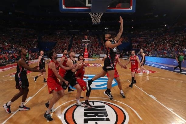 Shea Ili of Melbourne United goes to the basket during game two of the NBL Grand Final Series between the Perth Wildcats and Melbourne United at RAC...