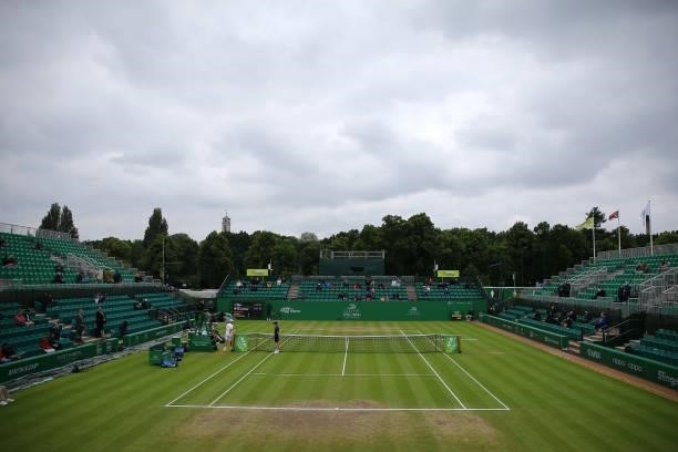 General view of Center Court during ATP Challenger Final of the Nottingham Trophy at Nottingham Tennis Centre on June 20, 2021 in Nottingham, England.