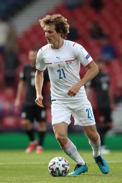 Alex Kral of Czech Republic in action during the UEFA Euro 2020 Championship Group D match between Croatia and Czech Republic at Hampden Park on June...