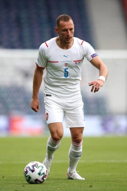 Vladimir Coufal of Czech Republic in action during the UEFA Euro 2020 Championship Group D match between Croatia and Czech Republic at Hampden Park...