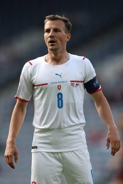 Vladimir Darida of Czech Republic in action during the UEFA Euro 2020 Championship Group D match between Croatia and Czech Republic at Hampden Park...