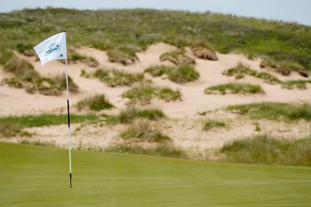 Pinflag on 7th green during the final round of the Farmfoods European Legends Links Championship at Trevose Golf & Country Club on June 20, 2021 in...