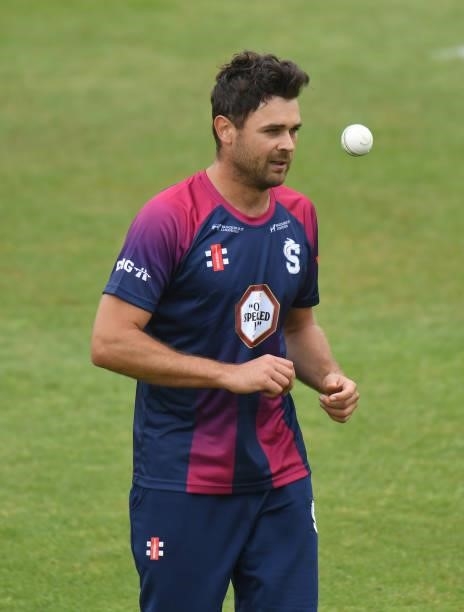 Nathan Buck of Steelback prepares to bowl during the Vitality T20 Blast match between Steelbacks and Leicestershire Foxes at The County Ground on...
