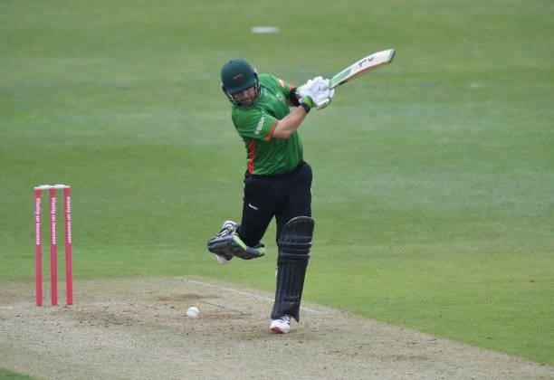 Josh Inglis of Leicestershire Foxes bats during the Vitality T20 Blast match between Steelbacks and Leicestershire Foxes at The County Ground on June...