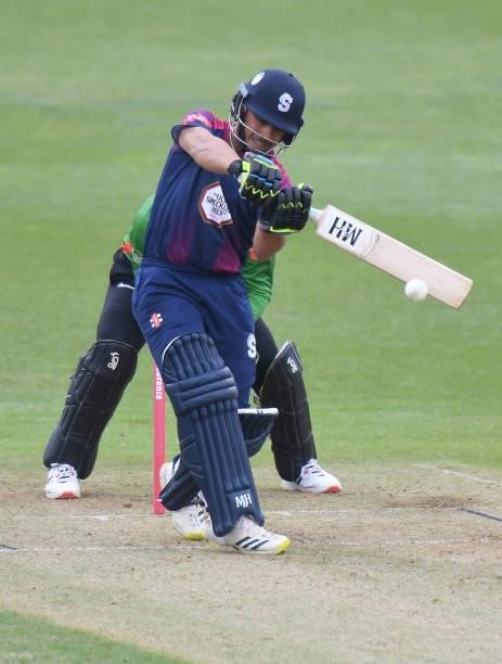 Ricardo Vasconcelos of Steelbacks bats during the Vitality T20 Blast match between Steelbacks and Leicestershire Foxes at The County Ground on June...