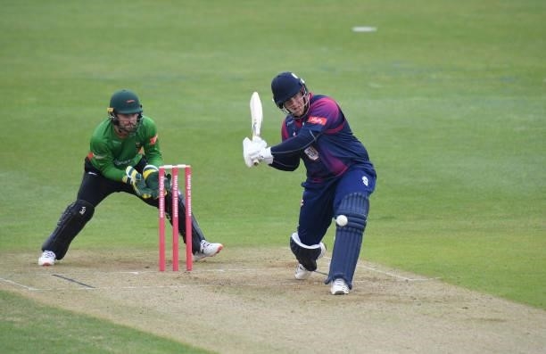 Richard Levi of Steelbacks bats during the Vitality T20 Blast match between Steelbacks and Leicestershire Foxes at The County Ground on June 20, 2021...
