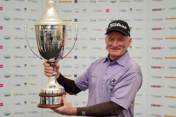 Chris Williams of South Africa poses with the trophy after the final round of the Farmfoods European Legends Links Championship at Trevose Golf &...
