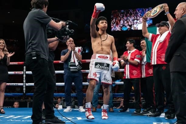 Jaime Munguia is declared victor over Kamil Szeremeta at Don Haskins Center on June 19, 2021 in El Paso, Texas.