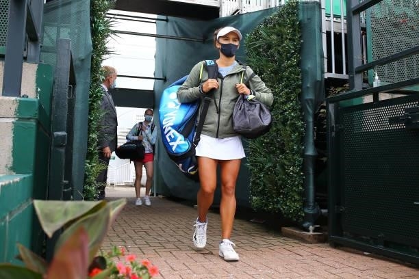 Arina Rodionova of Australia walks onto Center Court during the ITF W100 Final of the Nottingham Trophy at Nottingham Tennis Centre on June 20, 2021...