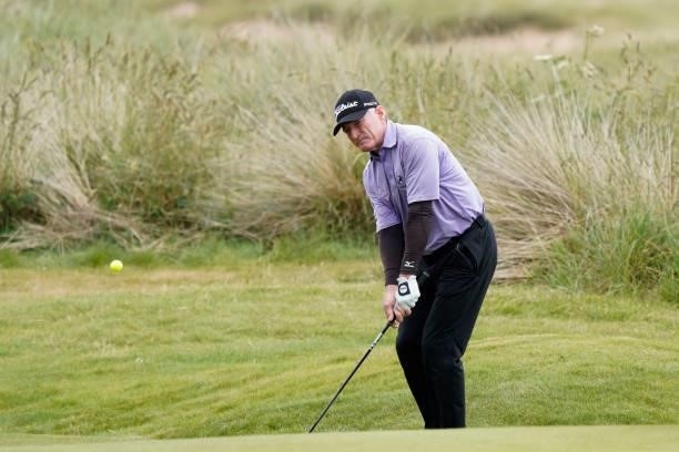 Chris Williams of South Africa in action during the final round of the Farmfoods European Legends Links Championship at Trevose Golf & Country Club...