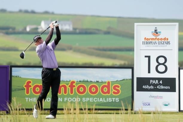 Chris Williams of South Africa in action during the final round of the Farmfoods European Legends Links Championship at Trevose Golf & Country Club...