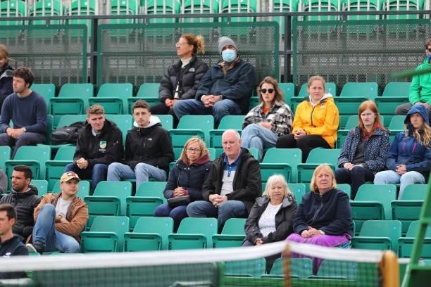 Spectators watch during the ITF W100 Final of the Nottingham Trophy at Nottingham Tennis Centre on June 20, 2021 in Nottingham, England.