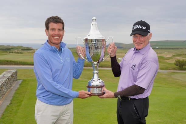 Nick Gammon, Managing Director Trevose Golf & Country Club poses with the winner, Chris Williams of South Africa after the final round of the...