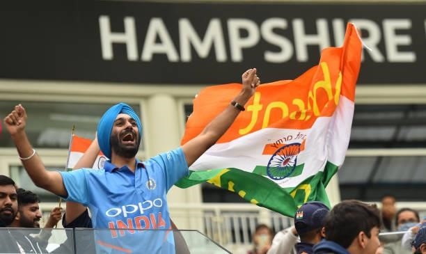 India fan during Day 3 of the ICC World Test Championship Final between India and New Zealand at The Hampshire Bowl on June 20, 2021 in Southampton,...