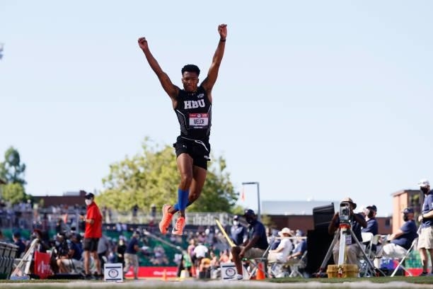 Chris Welch competes in Men's Triple Jump Qualifying on day 2 of the 2020 U.S. Olympic Track & Field Team Trials at Hayward Field on June 19, 2021 in...