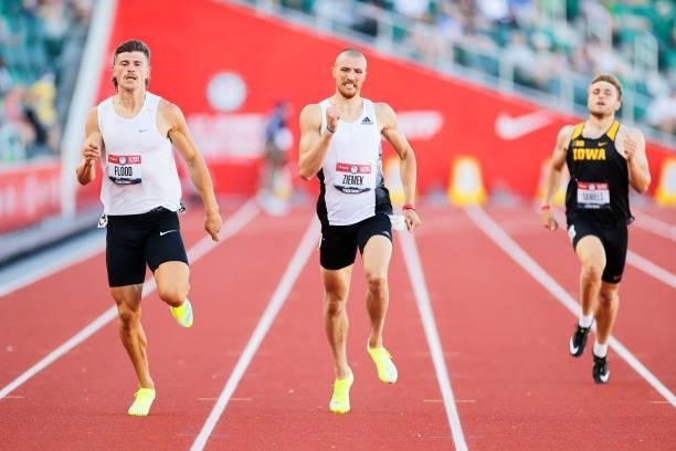 Zach Ziemek competes in the Men's Decathlon 400 Meters on day 2 of the 2020 U.S. Olympic Track & Field Team Trials at Hayward Field on June 19, 2021...