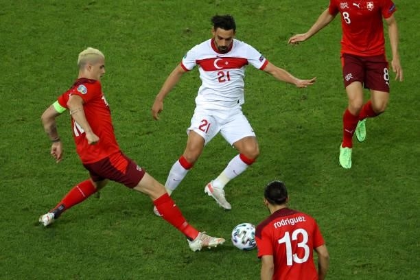 Irfan Can Kahveci of Turkey during the UEFA Euro 2020 match between Switzerland and Turkey at Baku Olympic Stadium on June 20, 2021 in Baku,...