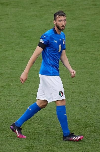 Bryan Cristante of Italy looks on during the UEFA Euro 2020 Championship Group A match between Italy and Wales at Olimpico Stadium on June 20, 2021...