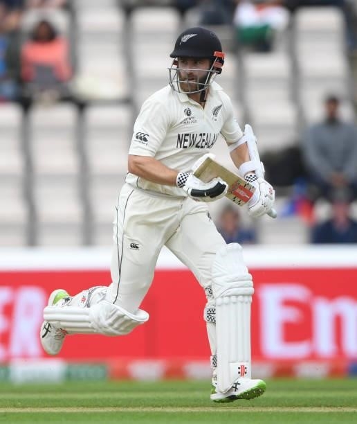 Kane Williamson of New Zealand runs while batting during Day 3 of the ICC World Test Championship Final between India and New Zealand at The...