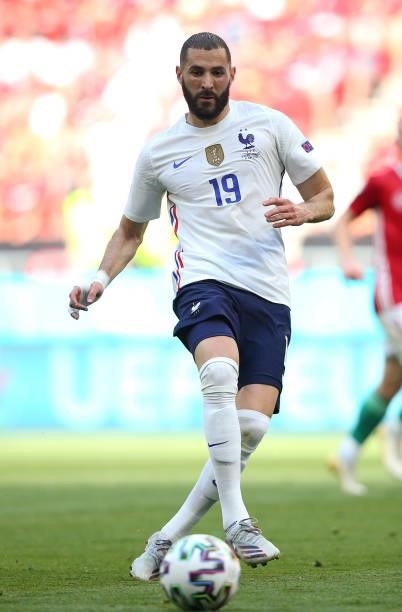 Karim Benzema of France during the UEFA Euro 2020 Championship Group F match between Hungary and France at Puskas Arena on June 19, 2021 in Budapest,...