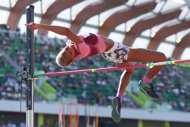 Rachel McCoy competes in the Women's High Jump Final on day three of the 2020 U.S. Olympic Track & Field Team Trials at Hayward Field on June 20,...